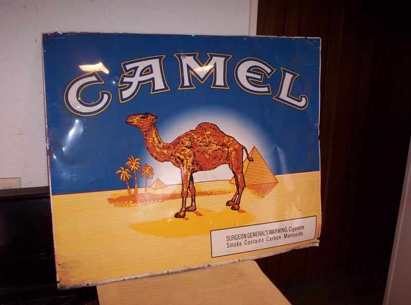 LARGE DOUBLE-SIDED CAMEL CIGARETTE ALUMINUM SIGN