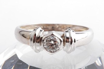 Brillant Diamant Ring 0,25 Solitär 585 Bicolor Gold 14k GG WG 50 15,9 mm .