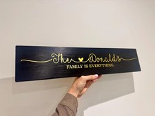 Image of Personalised Family Wooden Plaque: 'Family is Everything' Sign, New Home Gift