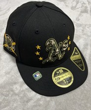 Oakland A’s New Era Black 2024 Armed Forces Day Low Profile 59FIFTY Fitted 7 1/2