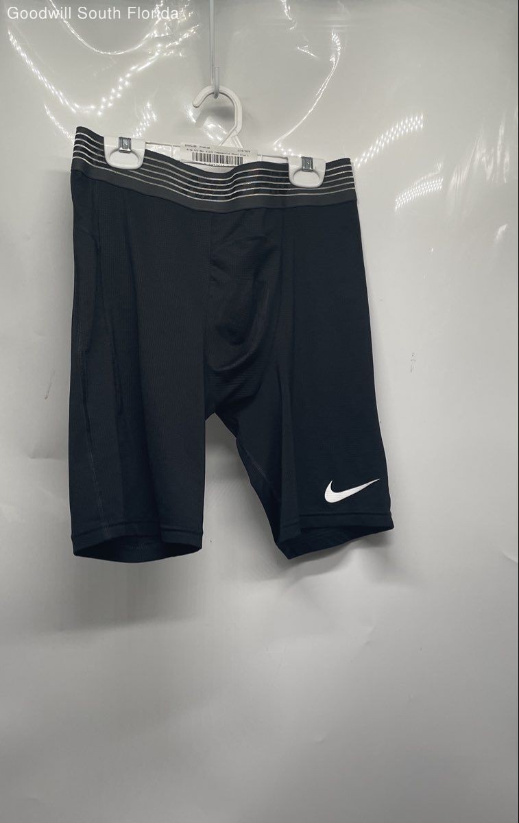 Nike Pro Mens Black Dri-Fit Elastic Waist Activewear Compression Shorts Size L
