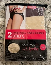 Lilyette Control It , Everyday Smoothing Woman’s Briefs ,2 Pairs , Sz Medium NEW