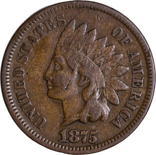 1875 US Indian Head Cent - VG/F Condition