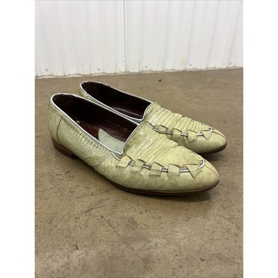Steeple Chase Men's Loafers Size 9.5 D Green Textured Leather