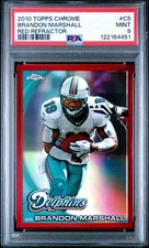 BRANDON MARSHALL 2010 Topps Chrome #C5 Red Refractor #/25 PSA 9 MINT POP 2