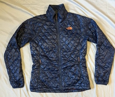 The North Face Women s ThermoBall Puffer Jacket Small Navy Blue GUC Stowable