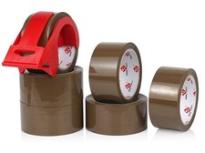 6 PCS Brown Packing Tape Dispenser 2.6 Mil 1.88 Inch x 55 Yards Heavy Duty