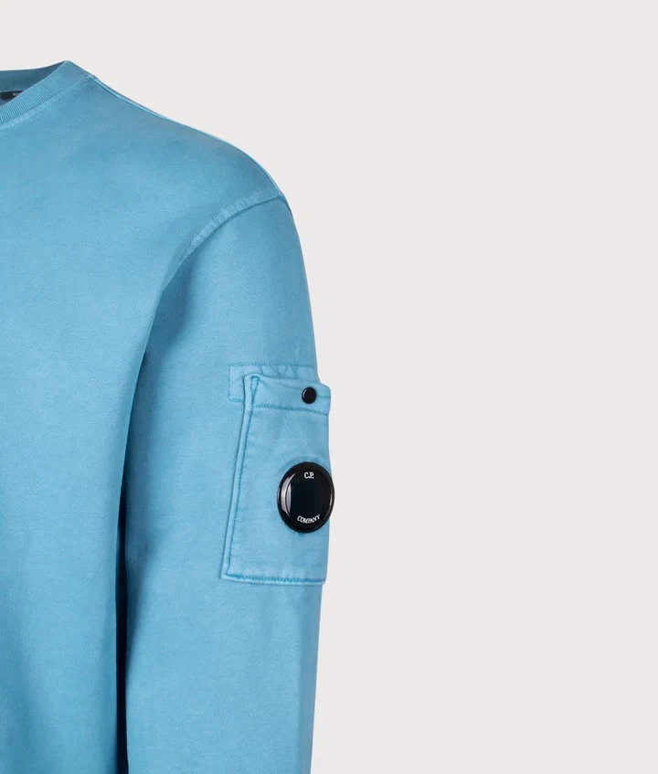 C.P. Company – Sudadera Cuello Redondo 19CMSS718A Azul Hombre Nuevo FW25 - Imagen 3 de 4