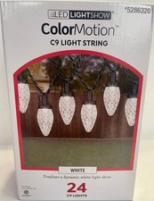 Gemmy LED Lightshow Color Motion C9 Light String White 24 Ct Christmas Lights