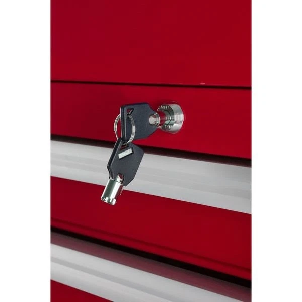 Cómoda intermedia Westward 32H848 Westward, 3 cajones, recubierta de polvo roja, Foto 4 de 4