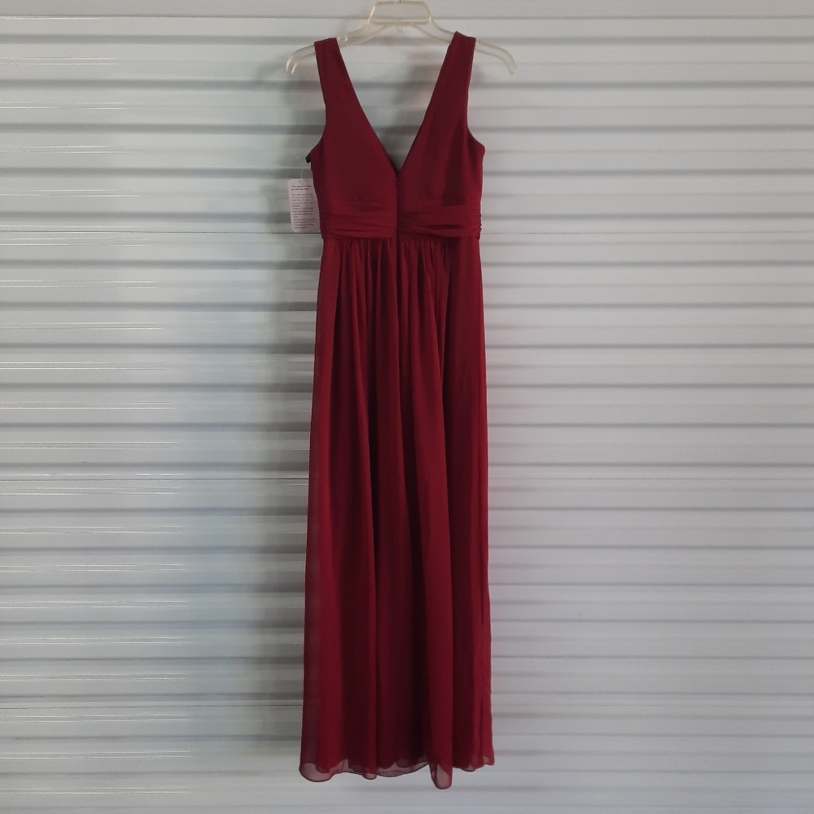 Dessy Collection Vivian Diamond Dress Womens Size 4 Burgundy Maxi Evening Gown