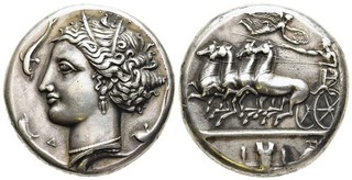 FITZ Greek Coin Historical Electrotype Sicily Syracuse Dekadrachm Museum µFIM142