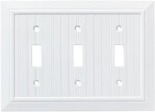 Classic Beadboard (1-Pack) Decorative Light Switch Cover Wall Plates Pure White