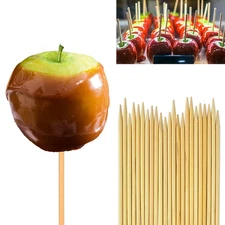 120 pcs Bamboo Skewer Wooden Candy Apple Sticks 6" Appetizers Corn Dog Craft Lot