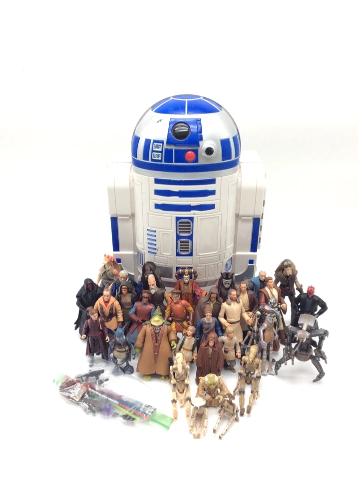 Hasbro Star Wars Episode 1 34 Action Figure Lot W/ R2-D2 Carrying Case/Playset - Image 2 of 4