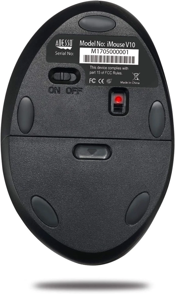 Adesso IMOUSE V10 WRLS VERTICAL ERGONOMIC MOUSE BLK OPTICAL 30 FT RANGE, Black - Image 4 of 4