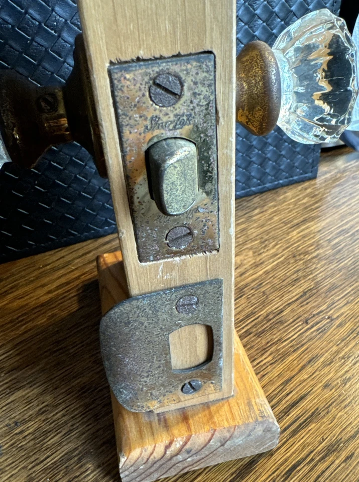 Perilla de puerta de vidrio de 12 puntos vintage rosetas de mortaja placa de golpe exhibición de vendedor Foto 4 de 4