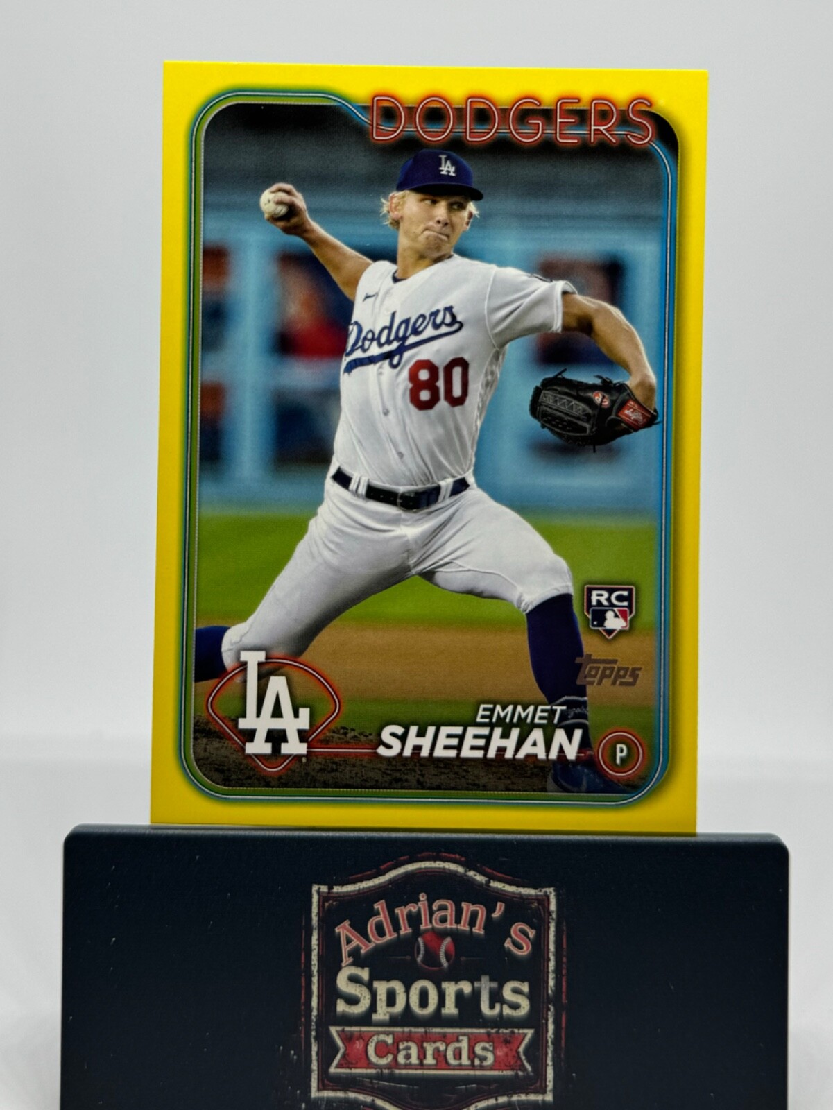 2024 Topps - Yellow Parallel - #283 Emmet Sheehan - Los Angeles Dodgers (RC)