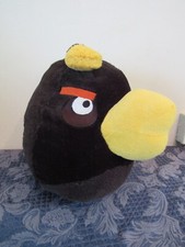 Commonwealth 2010 Angry Birds Bomb Black Bird Plush 10" Stuffed Toy No Sound