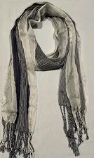 Women’s Blue Striped Scarf 66”Lx25”W