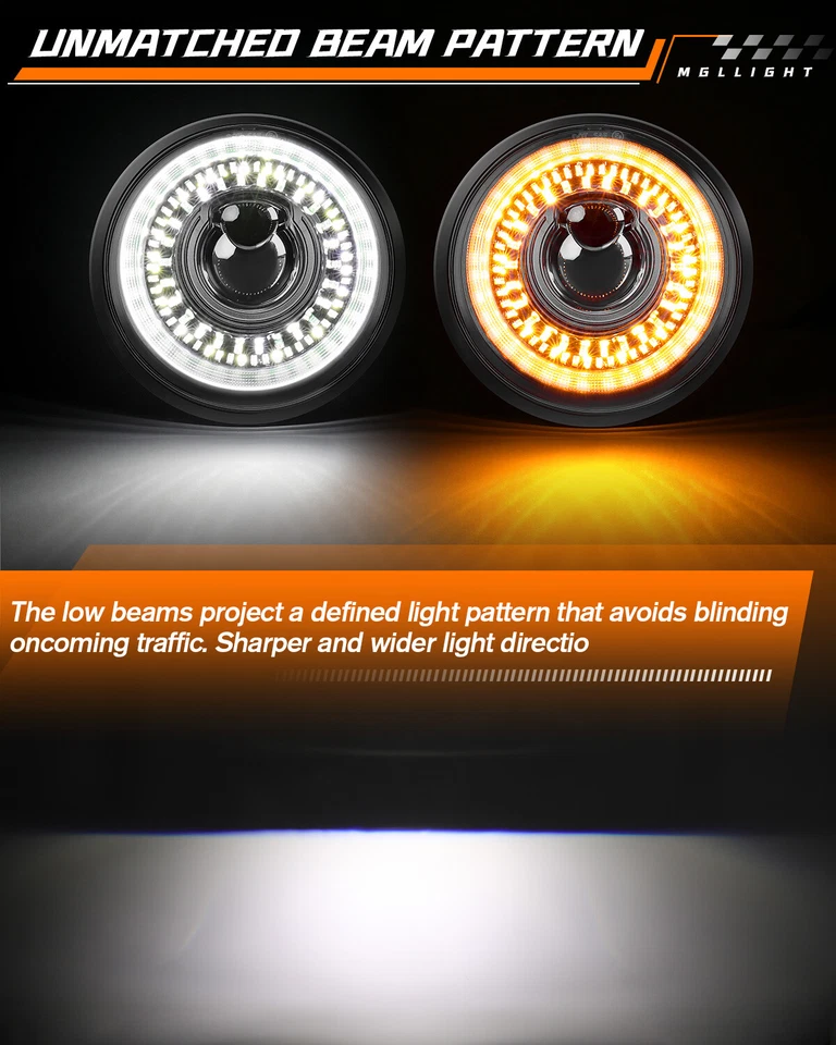 For Chevy Impala Camino Bel Air El 5-3/4 5.75" LED Headlights Starting Light DRL - Image 3 of 4