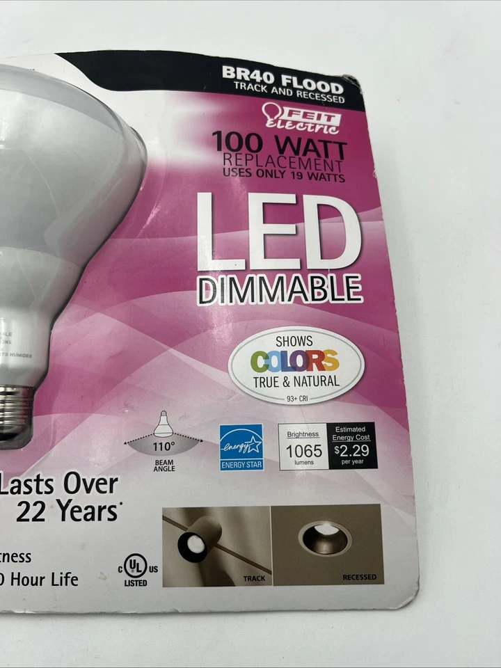 Feit Electric Conserv-Energy Dimmable BR40 LED 100 Watt Flood Light Bulb New - Image 2 of 4