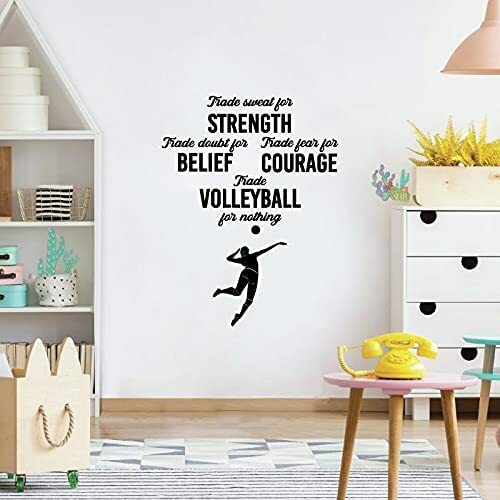 Trade Sweat Volleyball Quote Vinyl Wall Art Decor Sticker for Home Room Decal - Picture 2 of 5