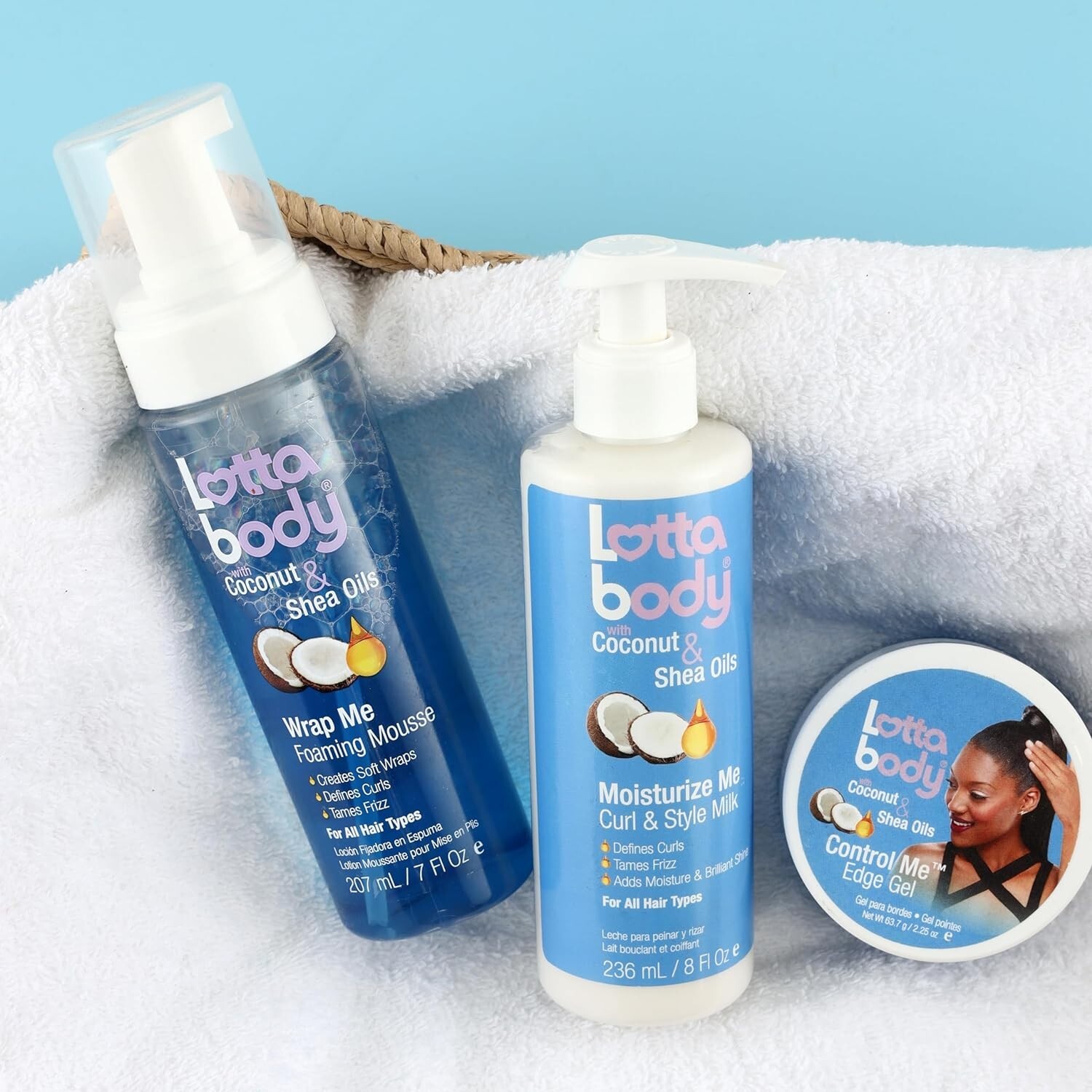 Lottabody Coconut Oil and Shea Wrap Me Foaming Curl Mousse,  Anti Frizz, 7 Fl Oz