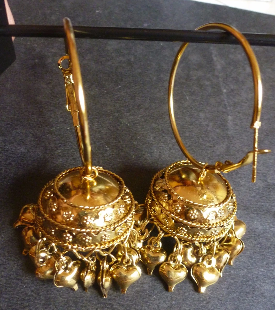 Dull gold earrings sale