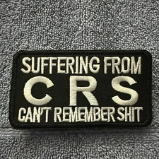 SUFFERING FROM CRS 2x3 Embroidered Morale Patch  Hook Backing Brand New