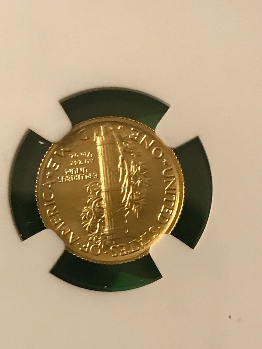 2016 W 10C 24k GOLD 1/10 oz MERCURY DIME NGC SP70 EARLY RELEASES