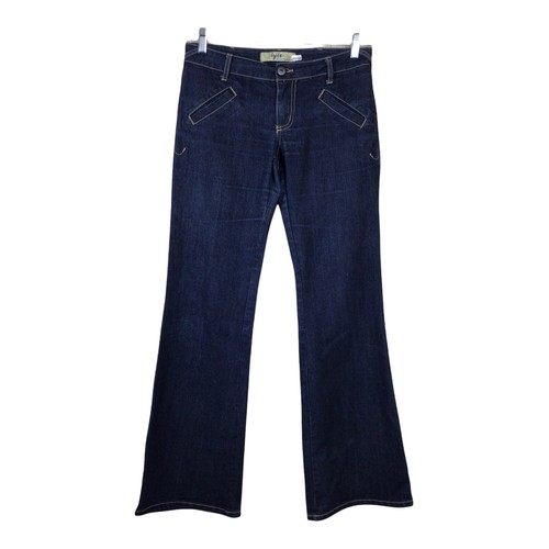 Dark Blue Stretch Flare Denim Jeans | eBay