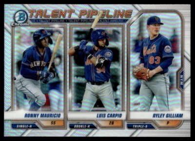 2021 Bowman Talent Pipeline #TP-NYM Luis Carpio/Ronny Mauricio/Ryley Gilliam New