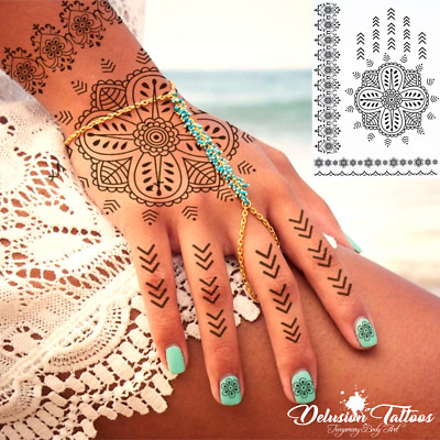 Temporary Tattoowala Floral Designs Mehndi Design Temporary Tattoo  Intricate Henna Art for Girls - Price in India, Buy Temporary Tattoowala  Floral Designs Mehndi Design Temporary Tattoo Intricate Henna Art for Girls  Online