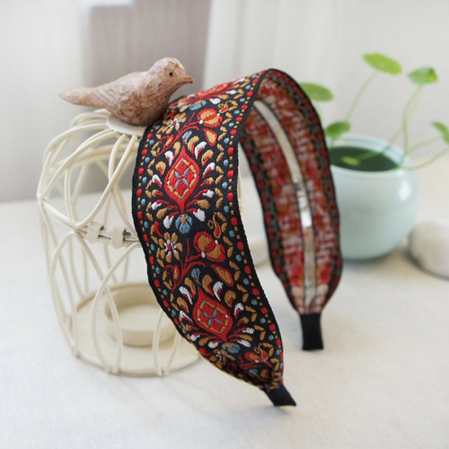 Diadema para el cabello bordada de mujer aro para cabello ancho simple dulce niña - Imagen 9 de 15