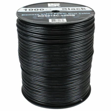 RG59 CCTV Siamese Power Video Security Camera Dual Cable 1000' ft Black