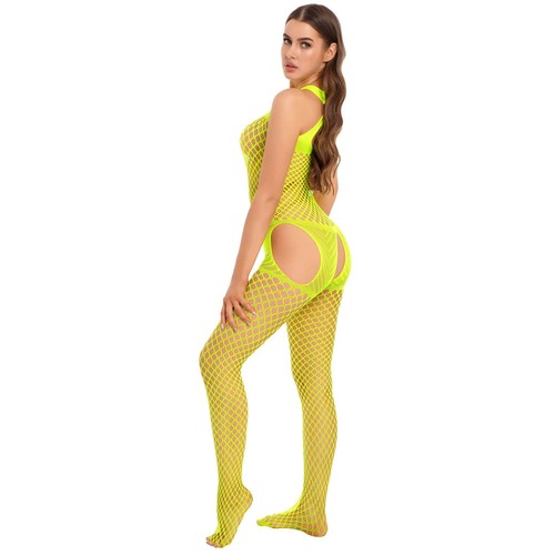 Damen Ganzkörperanzug Sexy Jumpsuit Durchsichtig Bodysuit Einteiler Body Catsuit - Picture 40 of 55