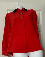 VINTAGE CITY GIRL by NANCY BOLEN RED BLOUSE SIZE 4