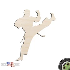 Karate Martial Arts Laser Cut Out Unfinished Wood Shape Craft Supply