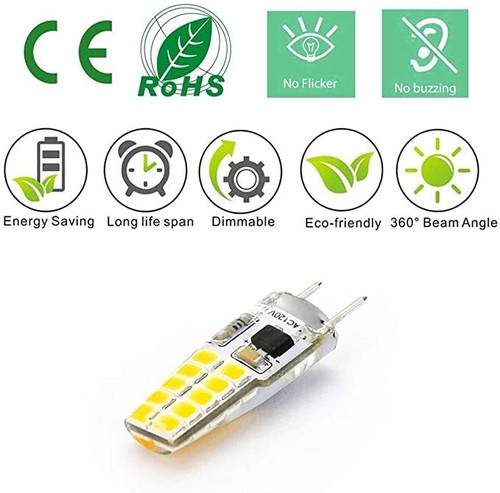 6X G8 LED Bulb Dimmable Replacement For Halogen Bulbs 20W Under Cabinet 3W 6000K - Picture 5 of 7