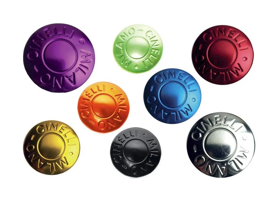 Tapones anodizados para manillar Cinelli Milano, amarillo Foto 4 de 4