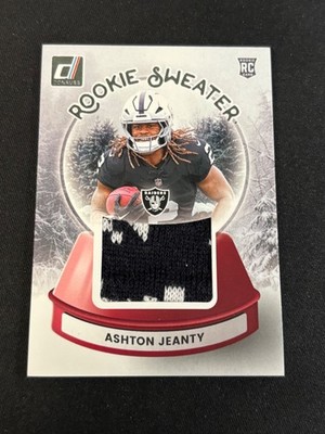 2025 Donruss Rookie Sweater Ashton Jeanty Raiders Patch 2 Color #SWE-AJY