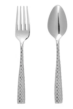 Fortessa Lucca Flatware Set, Hostess Serving Faceted Stainless