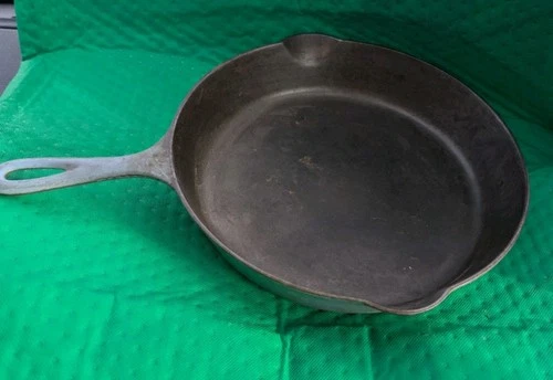 Vintage Griswold Large Block Logo Cast Iron Skillet – Blue Enameled Exterior...