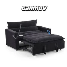 CANMOV 3-in-1 Convertible Sleeper Sofa Chair Bed with Cup Holders