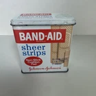 Rare Print Vintage Band-Aid (Empty) Sheer Strips Metal Tin Box