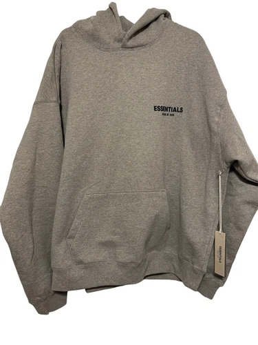 Felpa con cappuccio uomo Essentials Fear of God 100% autentica farina d'avena scura taglia X Large