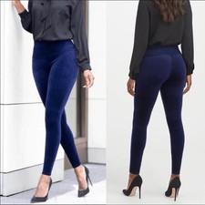 NWT Spanx Velvet Shaping Leggings High Rise in Color Lapis Night Blue Size M