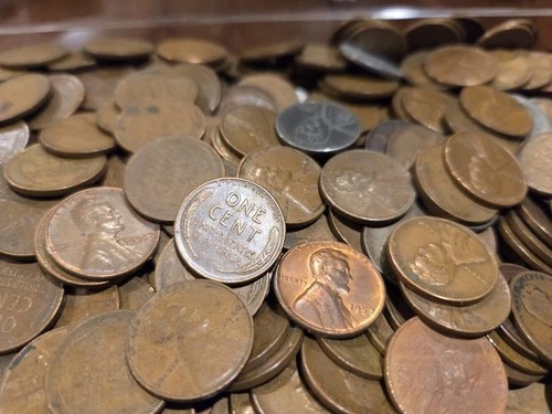 Lincoln Wheat Cent Bulk Lot - 9.5 lbs   1909-1958 All Circulated Includes Steel