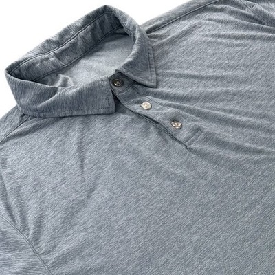 Vuori Mens Strato Tech Polo Shirt Short Sleeve Size XL Heather Blue